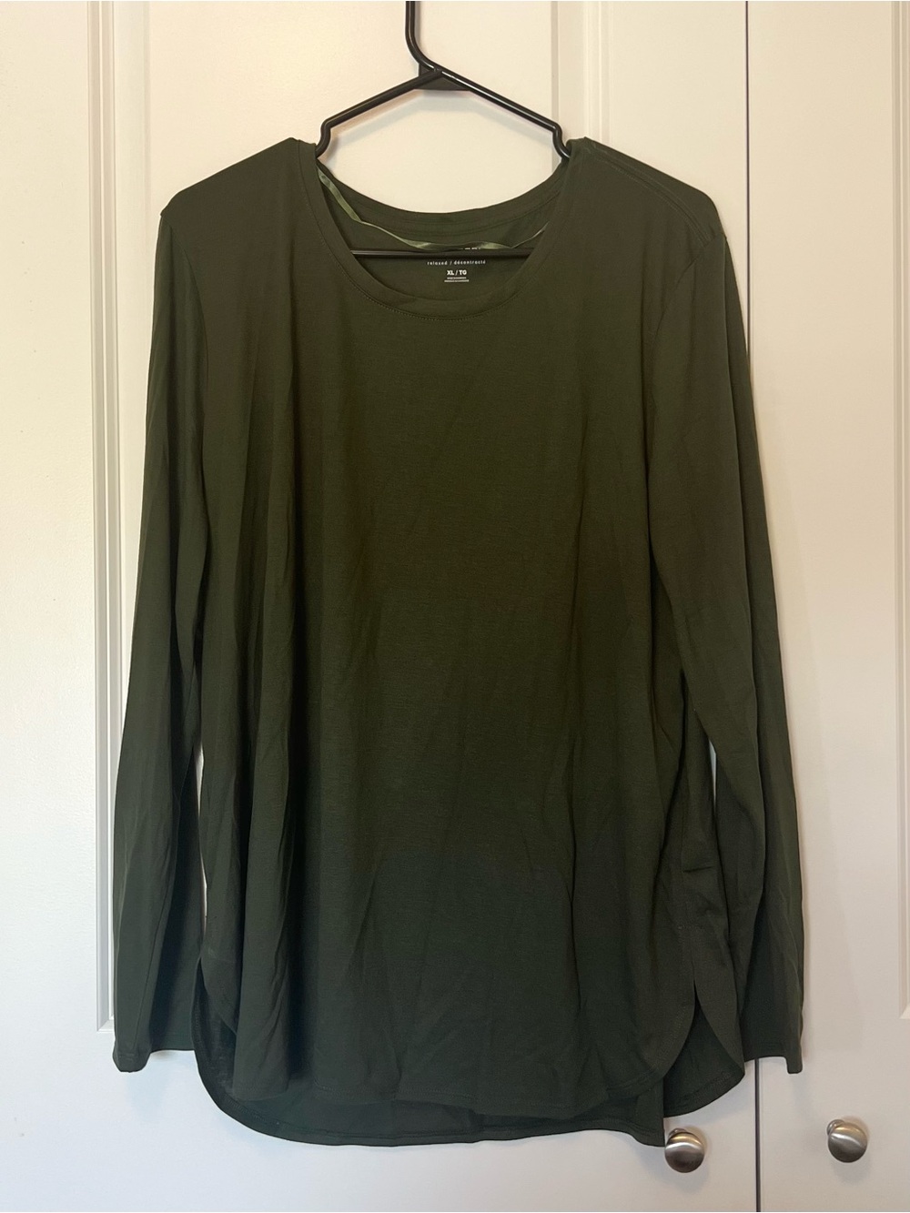 Joe Fresh Olive Green Long Sleeve Crewneck Top